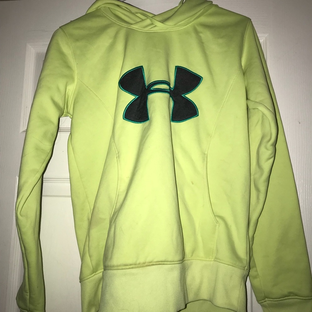 Neon yellow under armor sweat shirt